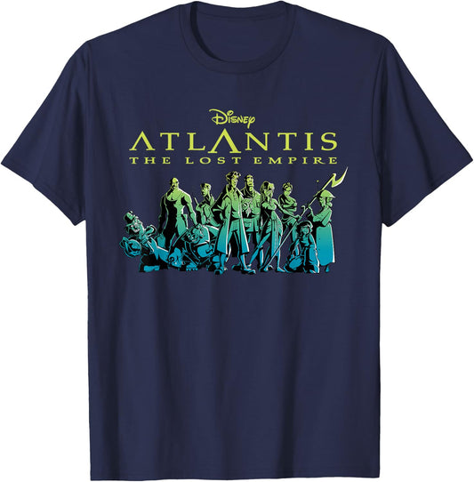 Disney Atlantis The Lost Empire Characters Gradient T-Shirt - T-Shirt | Navy
