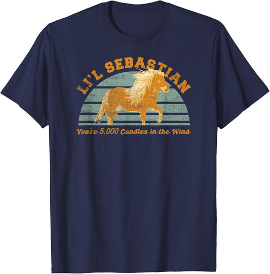 Li'l Sebastian You're 5,000 Candles in the Wind Horse Fan T-Shirt - T-Shirt | Navy