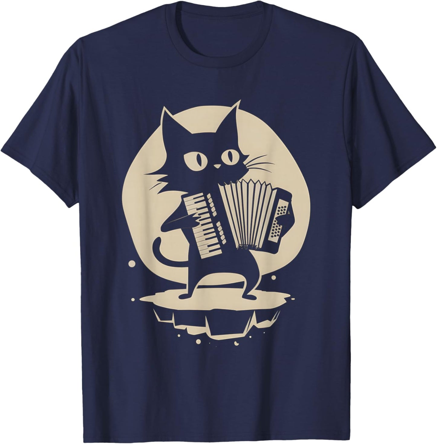 Cat Accordion T-Shirt - T-Shirt | Navy
