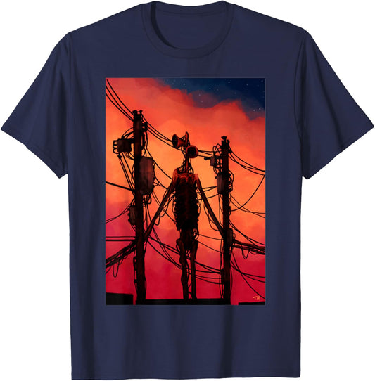 Funny Dabbing Siren Head Vintage Meme Character Kids Gifts T-Shirt - T-Shirt | Navy