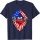 Haiti Shirt American Haitian Flag Day Shirt Haiti Roots T-Shirt - T-Shirt | Navy