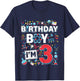Kids Scientist 3rd Birthday Boy I'm 3 Years Science experiments T-Shirt - T-Shirt | Navy