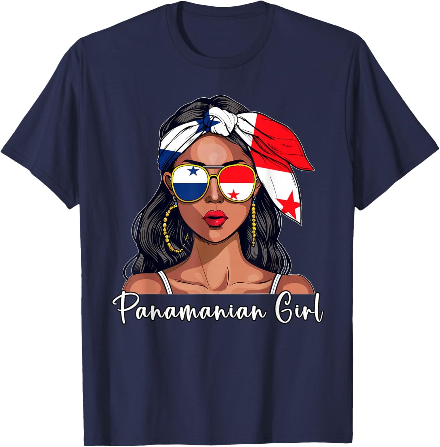 Panamanian Souvenirs Products Woman Flag Girl Panama T-Shirt - T-Shirt | Navy