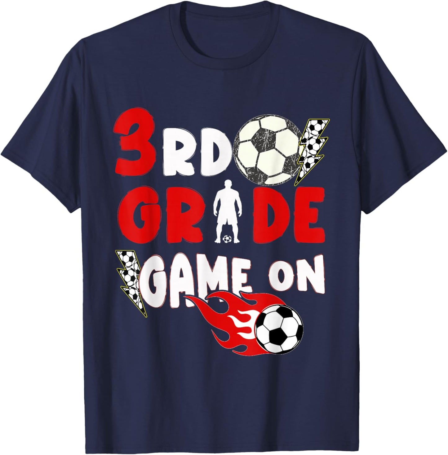3rd Grade Game On Funny Soccer First Day of School Boys T-Shirt - T-Shirt | Navy