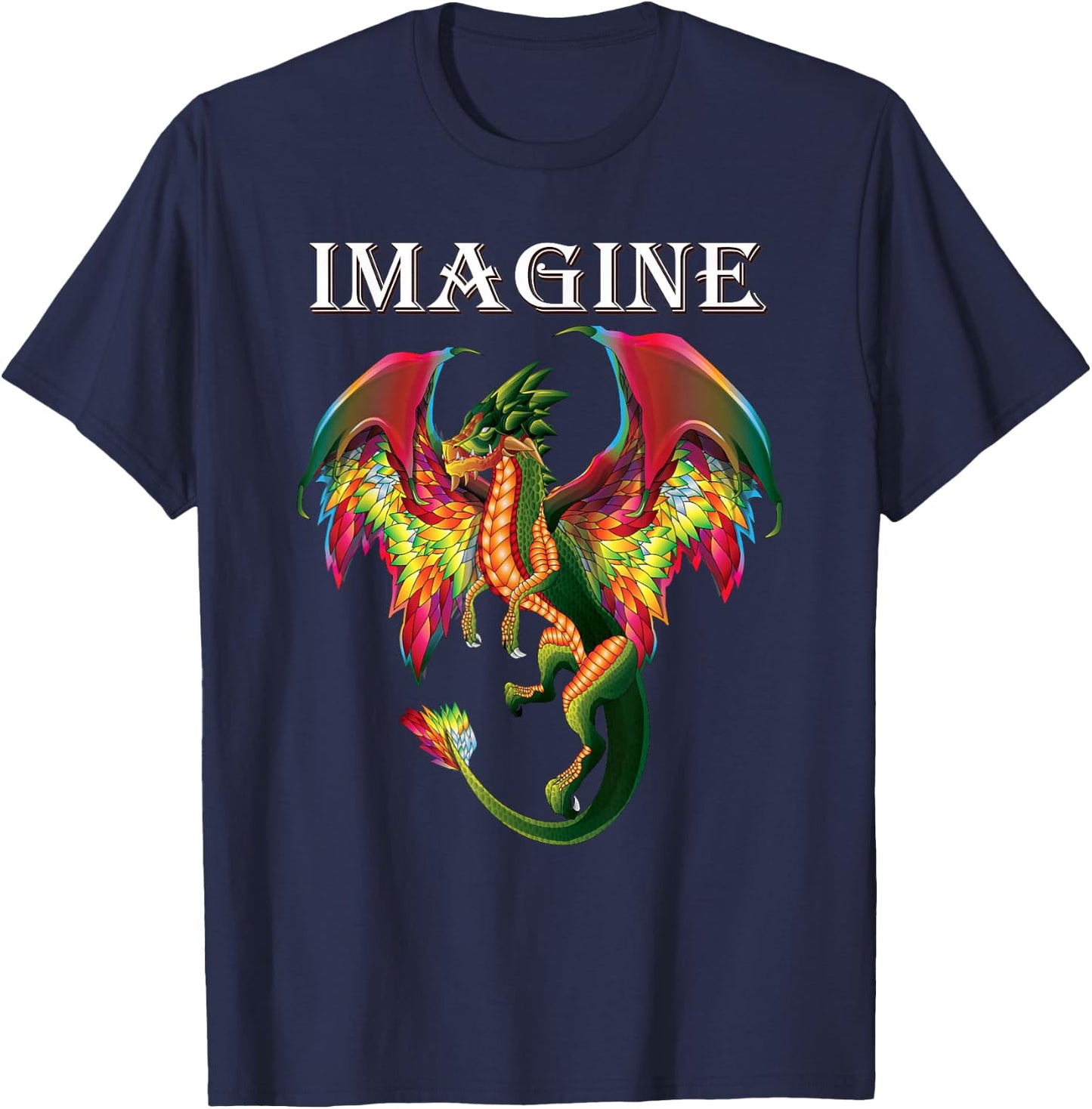 Imagine Being A Dragon Breathing Fire Magical Wings Boys Men T-Shirt - T-Shirt | Navy