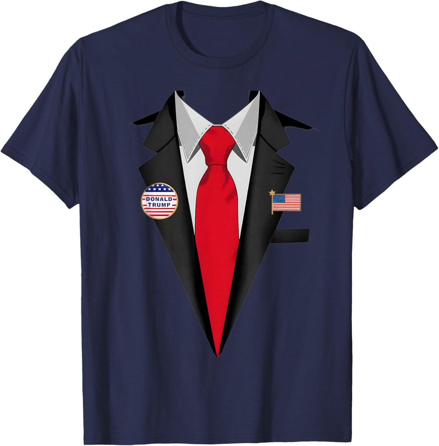 Donald Trump Suit and Tie Halloween Costume T-Shirt - T-Shirt | Navy