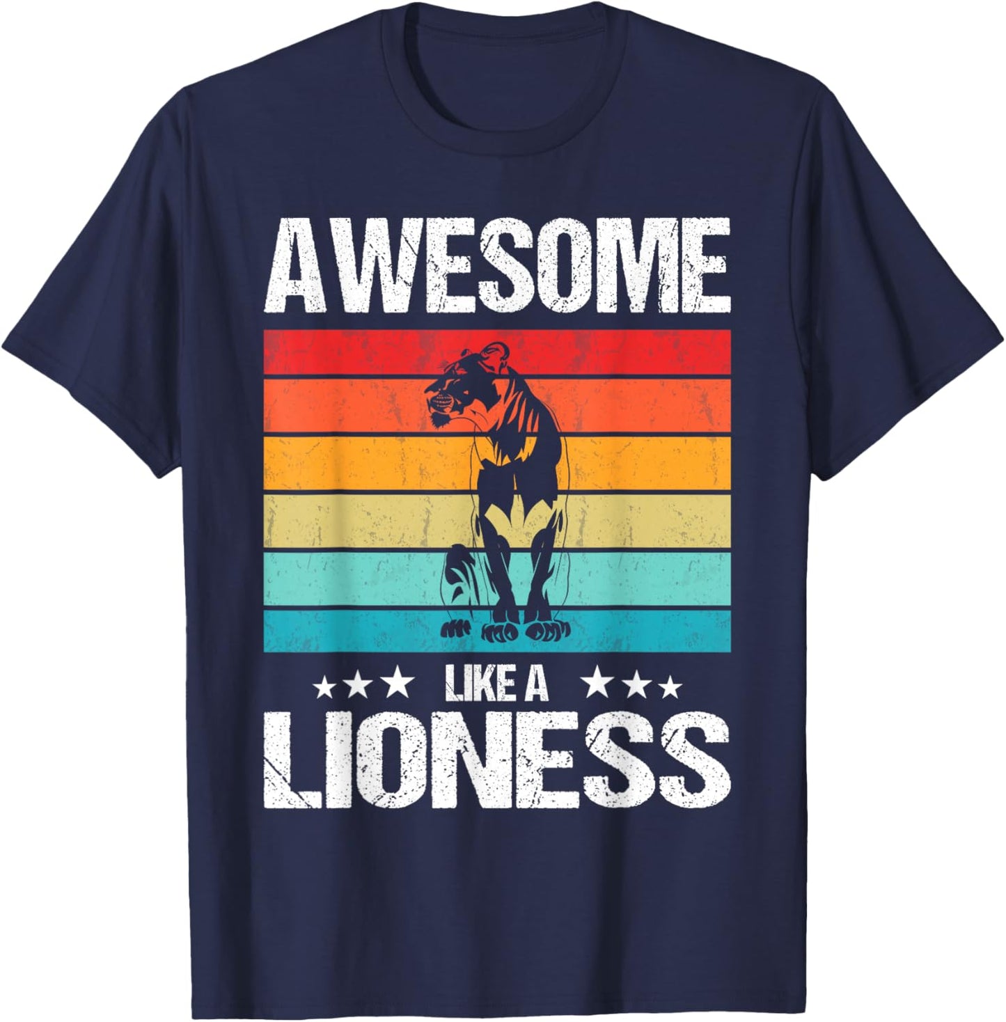 Lionesses Awesome like a Lioness T-Shirt - T-Shirt | Navy