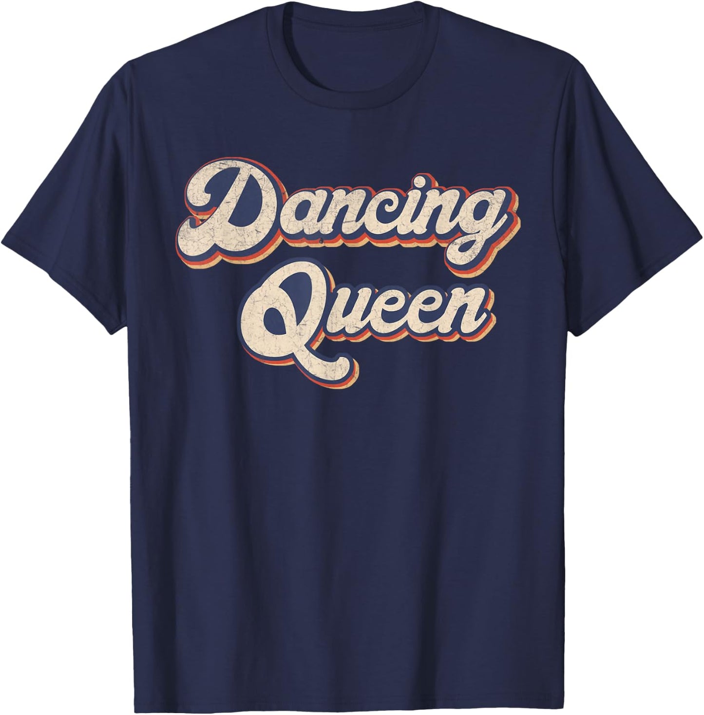 Dancing Queen Retro Dance Mom Vintage Dancing 70s T-Shirt - T-Shirt | Navy