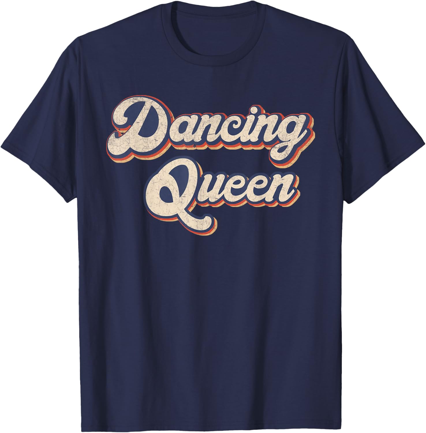 Dancing Queen Retro Dance Mom Vintage Dancing 70s T-Shirt - T-Shirt | Navy