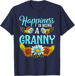 Happiness Is Being A Granny Cute Floral Mothers Day Gifts T-Shirt - T-Shirt | Navy