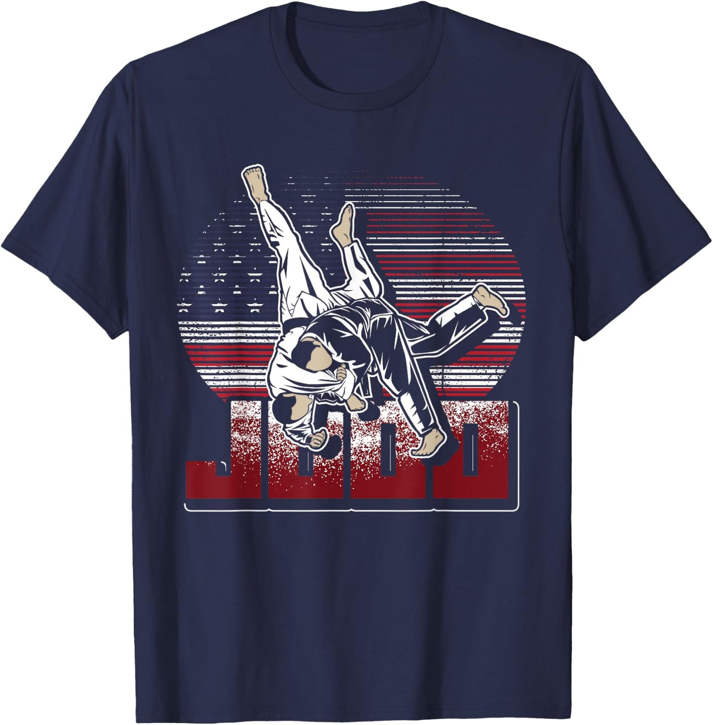 Martial Artist Gift Patriotic American Judoka USA Flag Judo Women Kids Men T-Shirt - T-Shirt | Navy