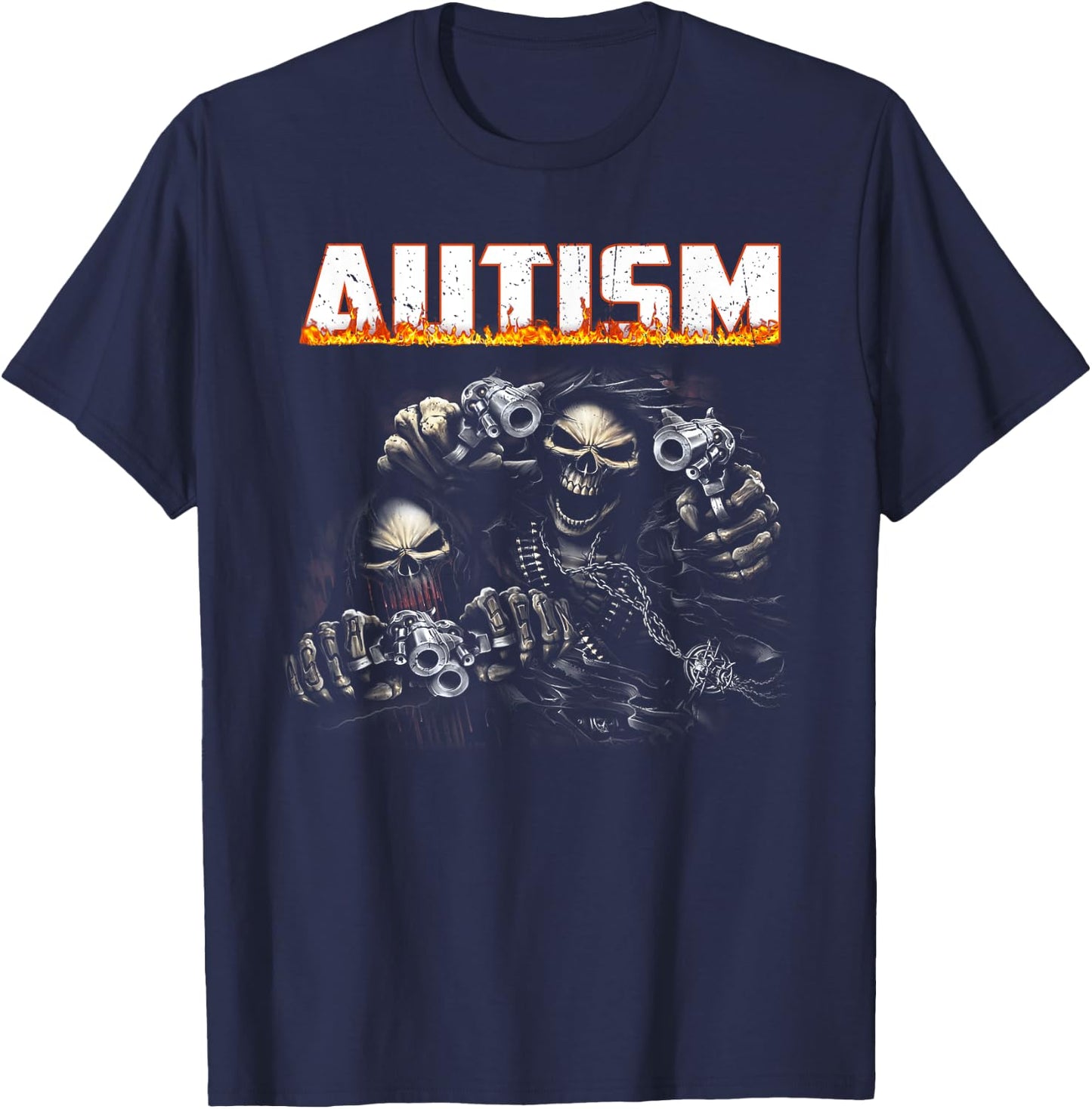 Funny Autism Skeleton Meme Halloween Costume Spooky Season T-Shirt - T-Shirt | Navy