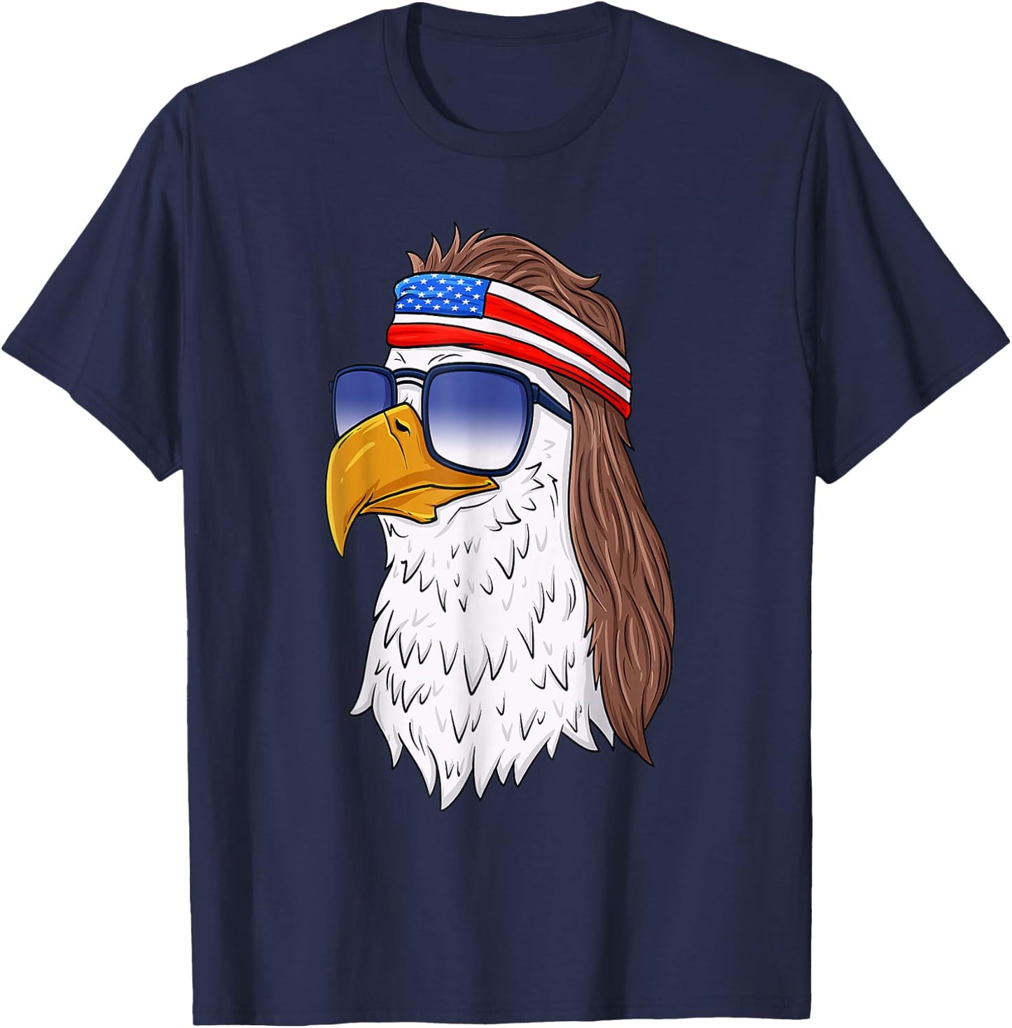 Funny Shirt American Bald Eagle Mullet 4th Of July Men T-Shirt - T-Shirt | Navy