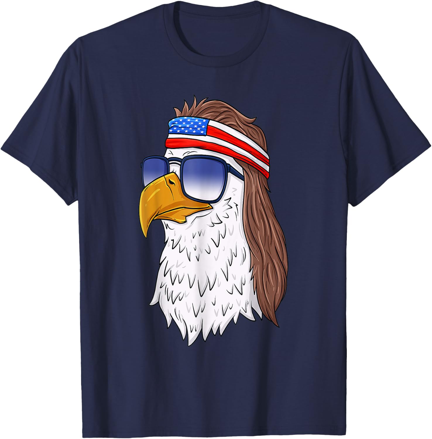 Funny Shirt American Bald Eagle Mullet 4th Of July Men T-Shirt - T-Shirt | Navy