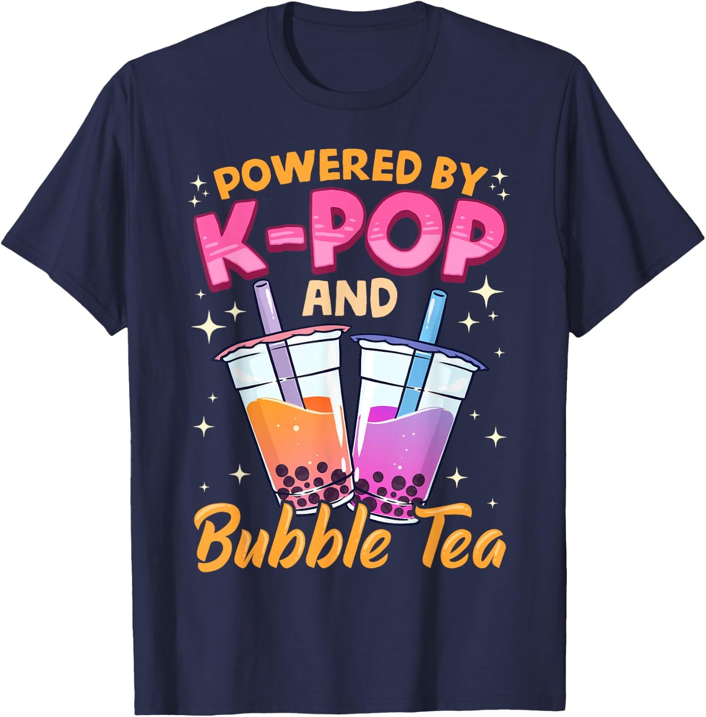 Bubble Tea Boba K-POP Music Lover Korean Milk Matcha Anime T-Shirt - T-Shirt | Navy