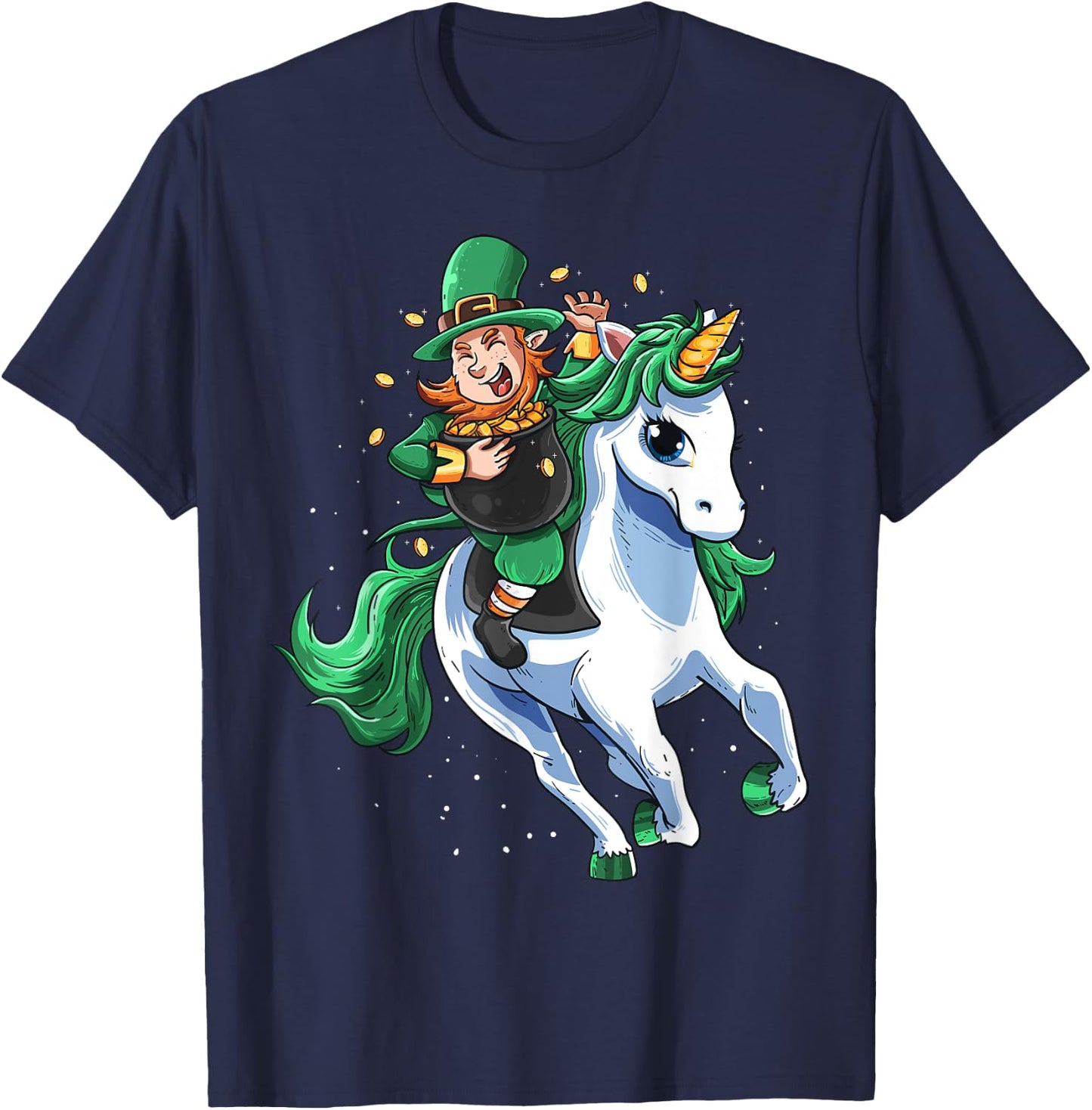Lepricorn Leprechaun Unicorn Boy Girl St Patrick's Day T-Shirt - T-Shirt | Navy