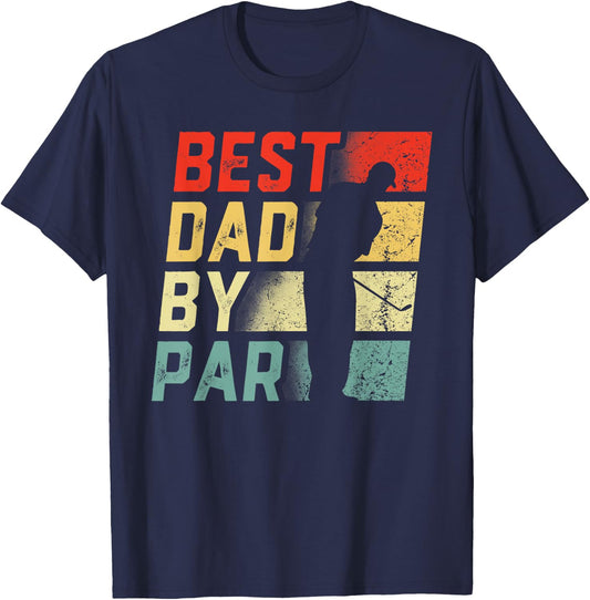 Best Dad By Par Shirt Golf Lover Gift Funny Father's Day T-Shirt - T-Shirt | Navy