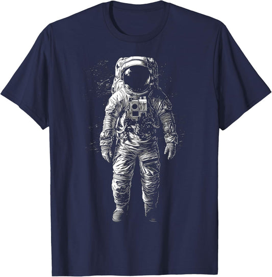 Astronaut Drawing Art Illustration Motif Astronaut T-Shirt - T-Shirt | Navy