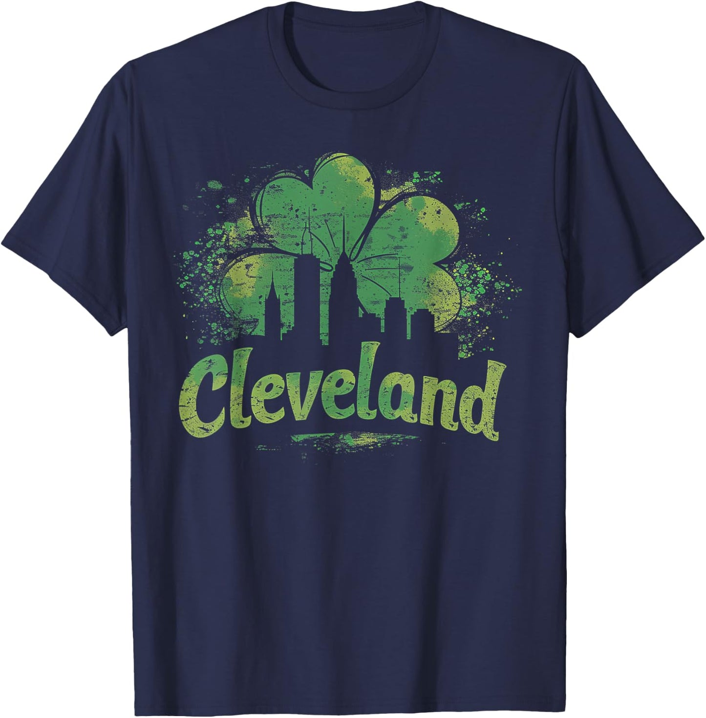 Cleveland - Irish St. Patrick's Day Saint Paddy's Shamrock T-Shirt - T-Shirt | Navy