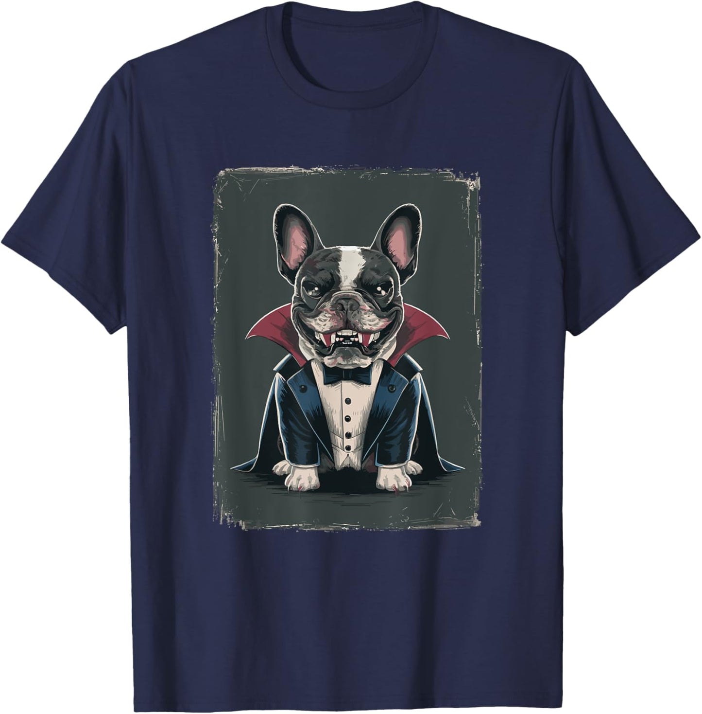 Halloween Vampire French Bulldog Frenchie Women T-Shirt - T-Shirt | Navy