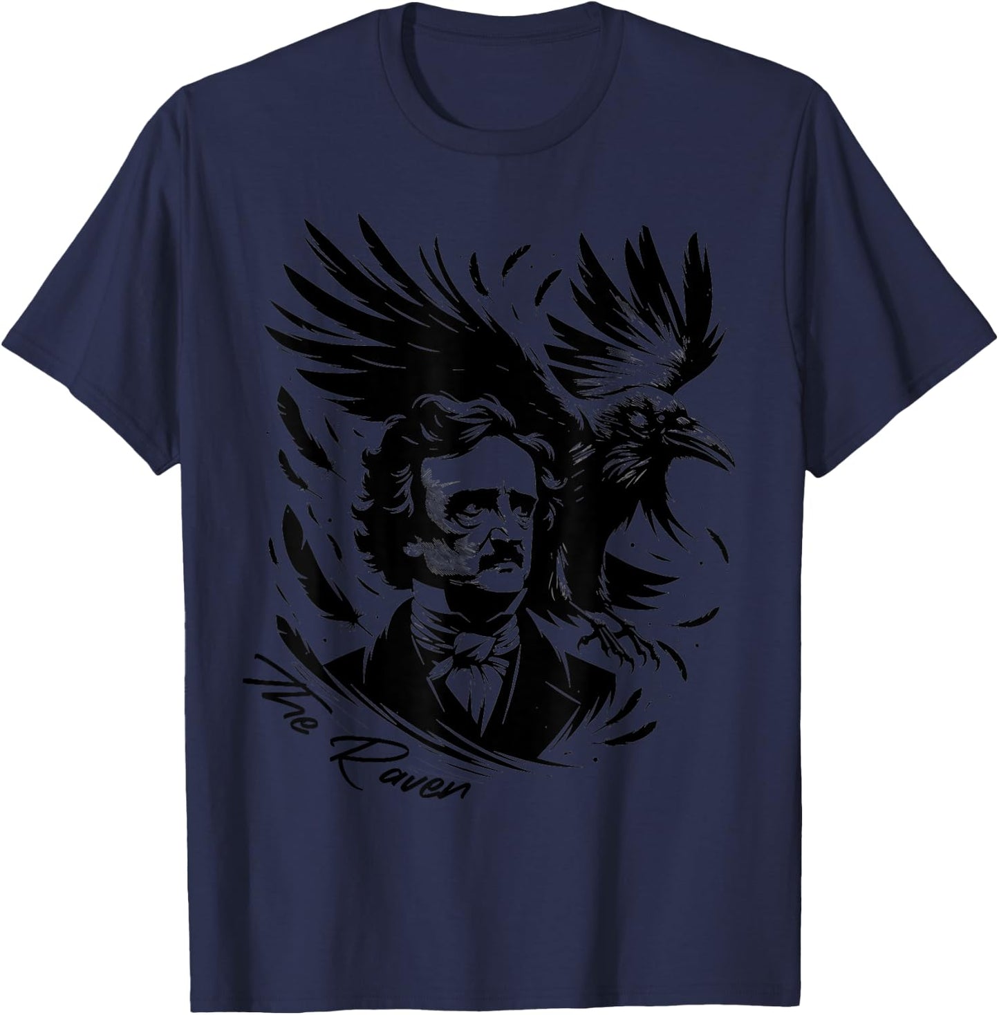 Gothic Edgar Allan Poe Dark Academia Literature Poet T-Shirt - T-Shirt | Navy