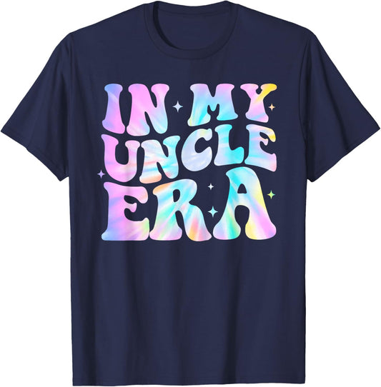 Funny In My Uncle Era Lover Tie Dye Retro Uncle Fathers Day T-Shirt - T-Shirt | Navy