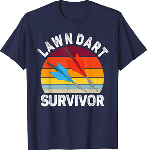 Funny Lawn Dart Survivor Retro Vintage Yard Darts Women Men T-Shirt - T-Shirt | Navy