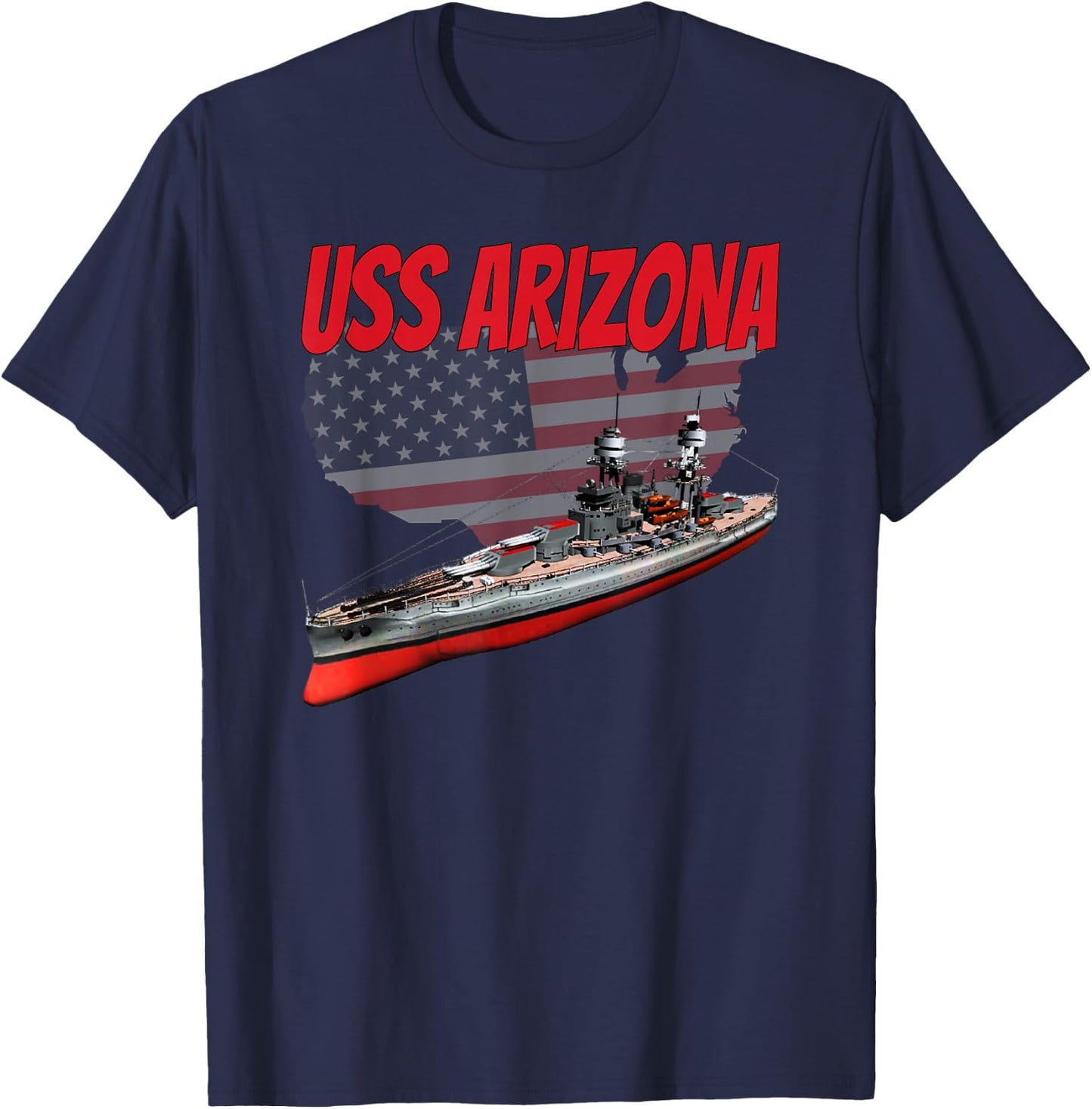 WW2 Battleship USS Arizona BB-39 World War 2 Ship Model Boys T-Shirt - T-Shirt | Navy