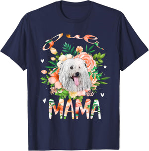 Puli Mama Flower Funny Dog Lover Gift Mama Men Women Kids T-Shirt - T-Shirt | Navy