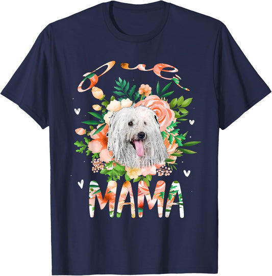 Puli Mama Flower Funny Dog Lover Gift Mama Men Women Kids T-Shirt - T-Shirt | Navy