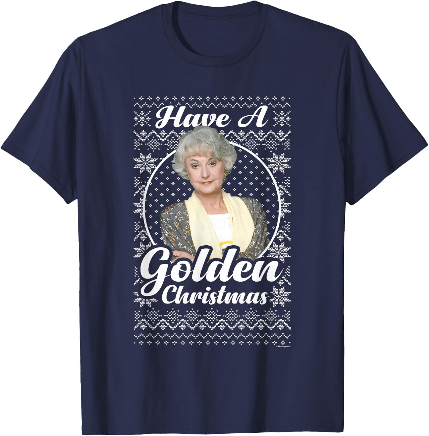 The Golden Girls Iconic Dorothy Have A Golden Christmas Logo T-Shirt - T-Shirt | Navy
