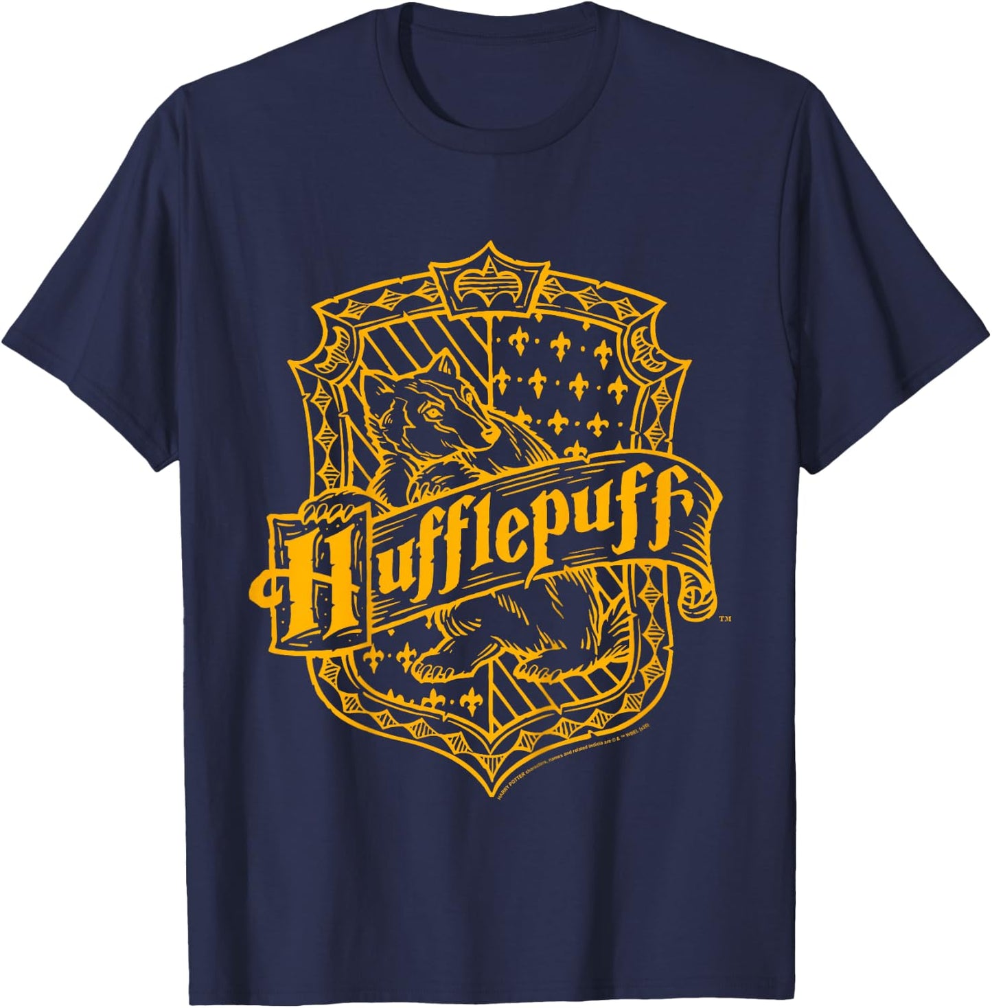 Kids Harry Potter Hufflepuff Detailed Crest T-Shirt - T-Shirt | Navy