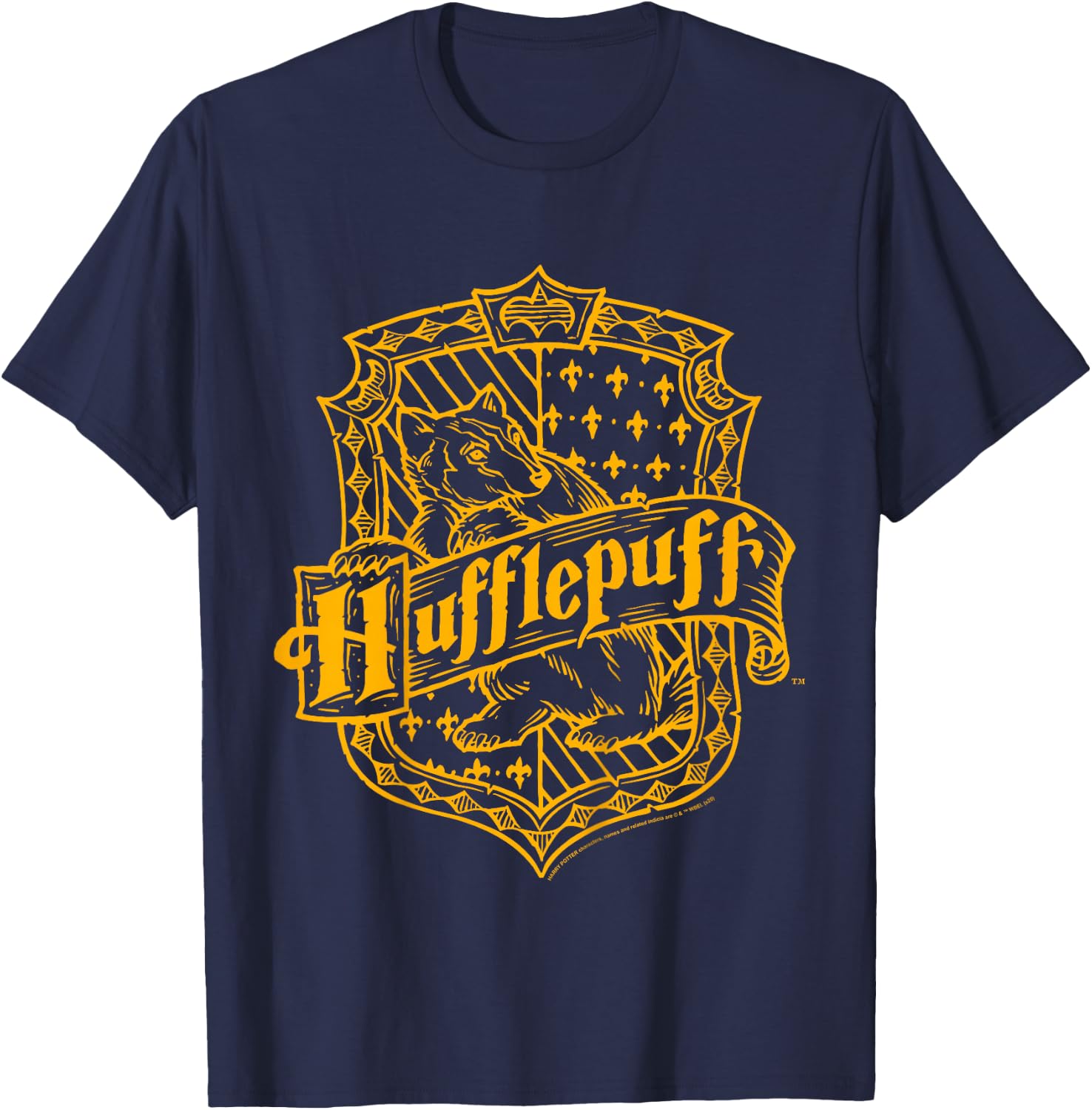 Kids Harry Potter Hufflepuff Detailed Crest T-Shirt - T-Shirt | Navy