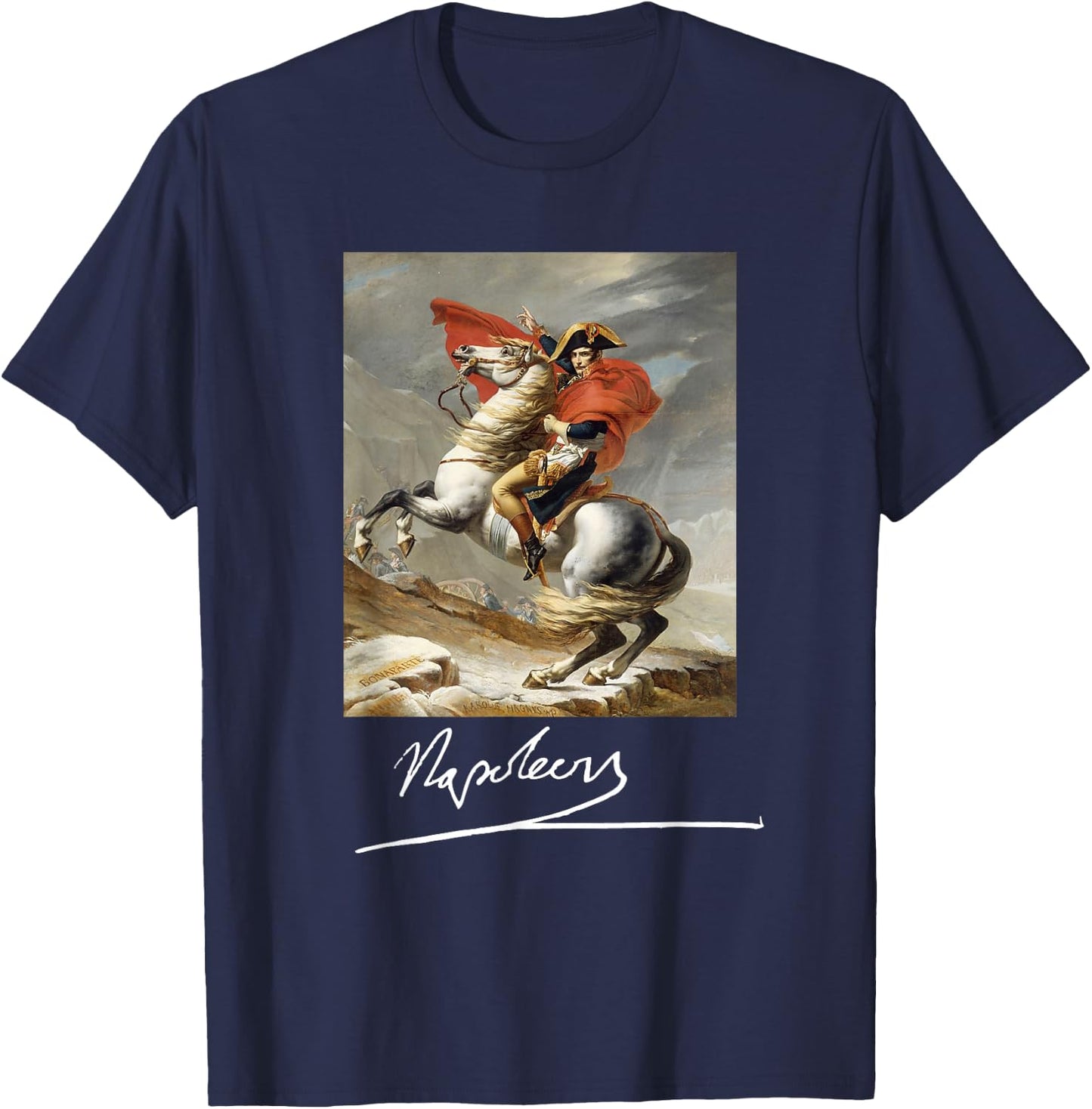 Napoleon Bonaparte Jacques-Louis David Neoclassicism Art T-Shirt - T-Shirt | Navy