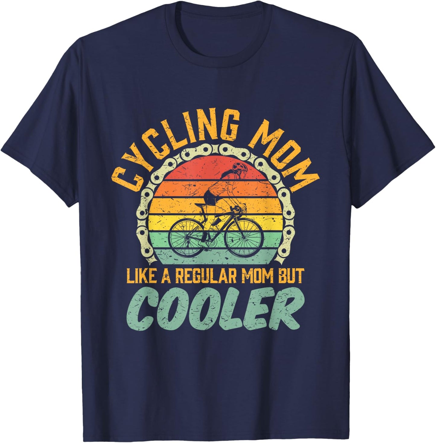 Road Bike Cycling Cyclist Bicycle Birthday Gift Mom Wife T-Shirt - T-Shirt | Navy