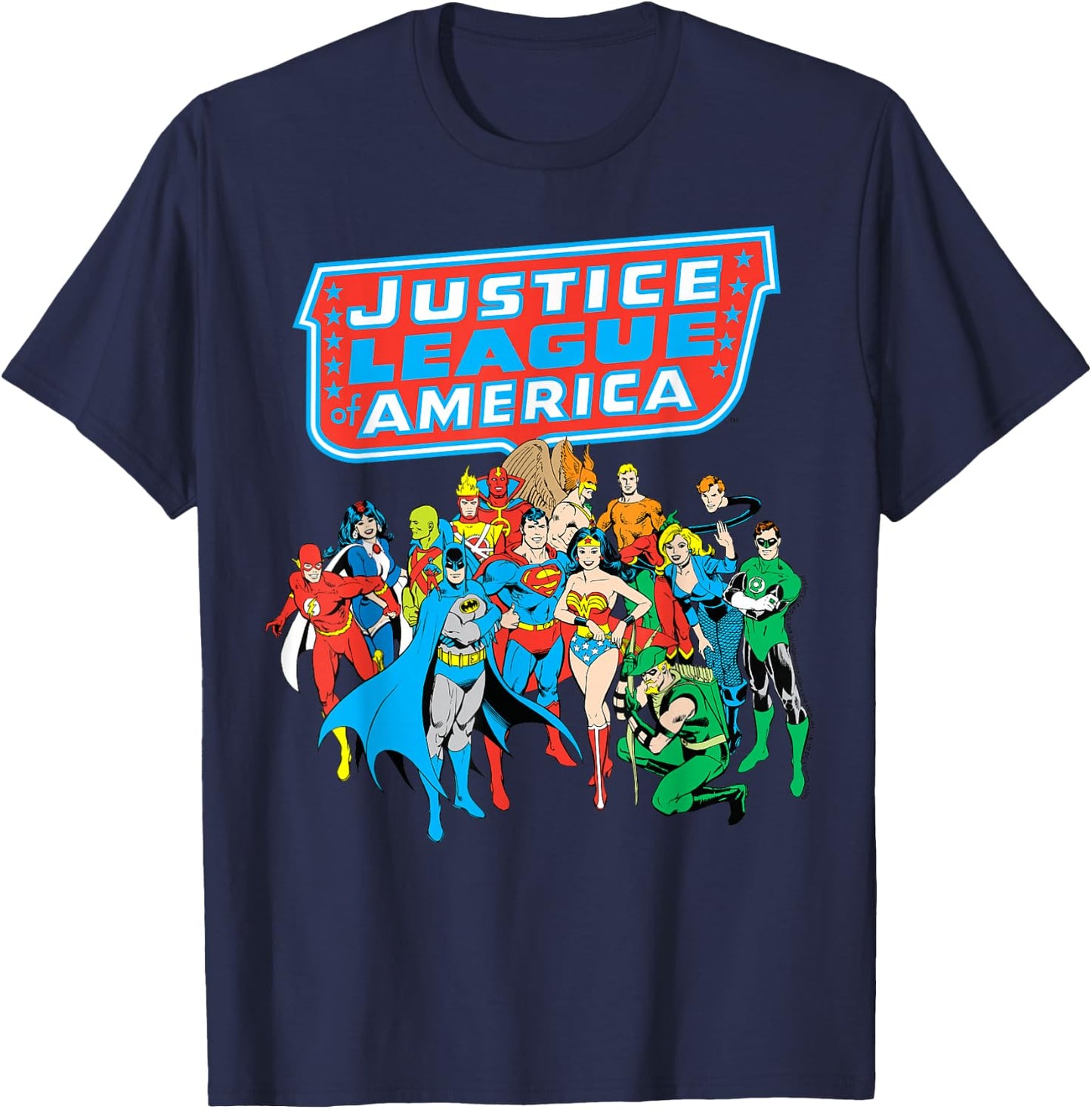 DC Comics Justice League of America Group Shot Small T-Shirt - T-Shirt | Navy