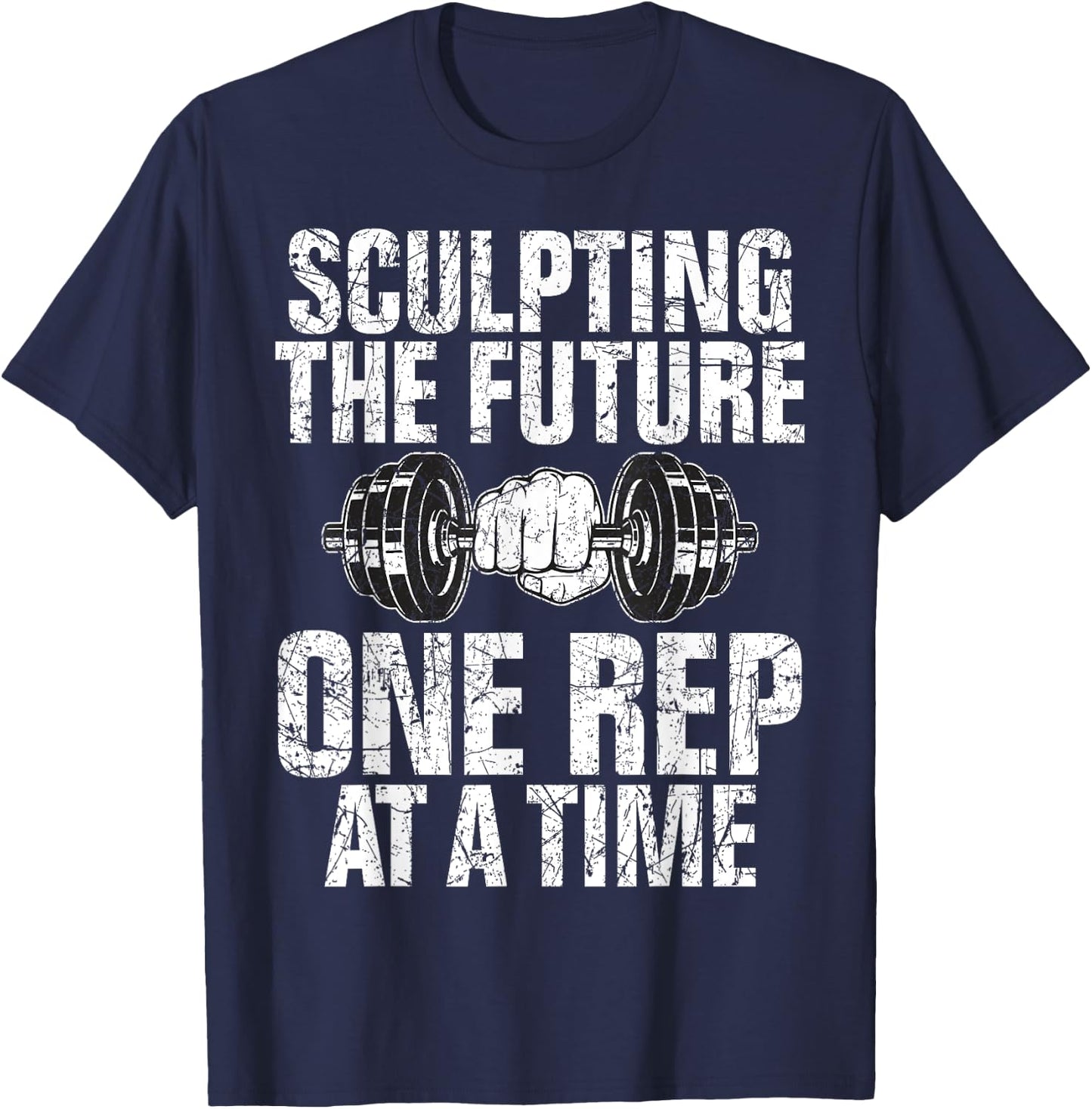 Sculpting the Future one Rep at a Time Personal Trainer T-Shirt - T-Shirt | Navy