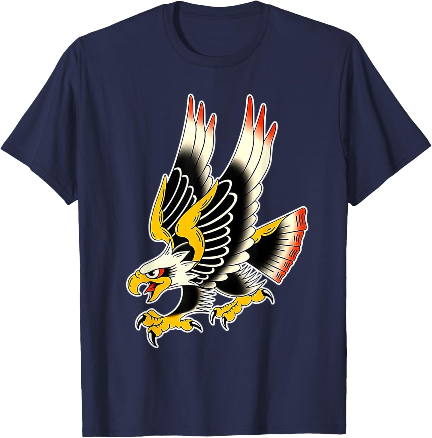 Bald Eagle Traditional Tattoo Flash T-Shirt - T-Shirt | Navy