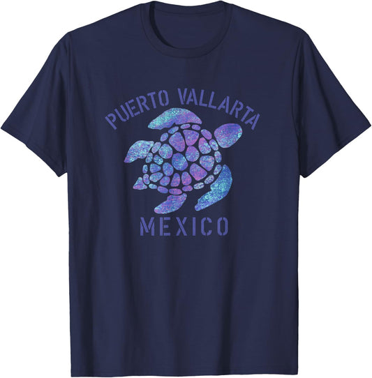 Puerto Vallarta, MEX Beach Design / Souvenir Illustration T-Shirt - T-Shirt | Navy