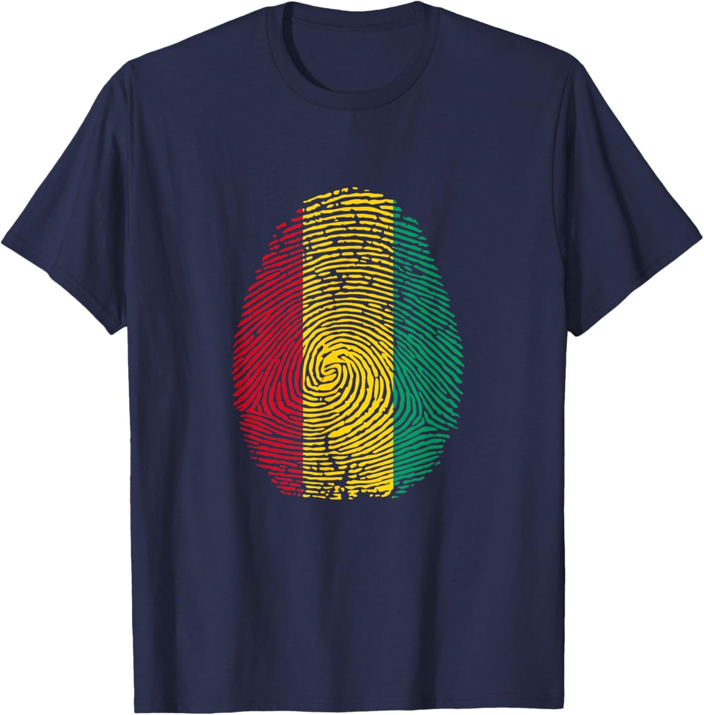Funny it's in my DNA Guinea flag Fingerprint T-Shirt - T-Shirt | Navy