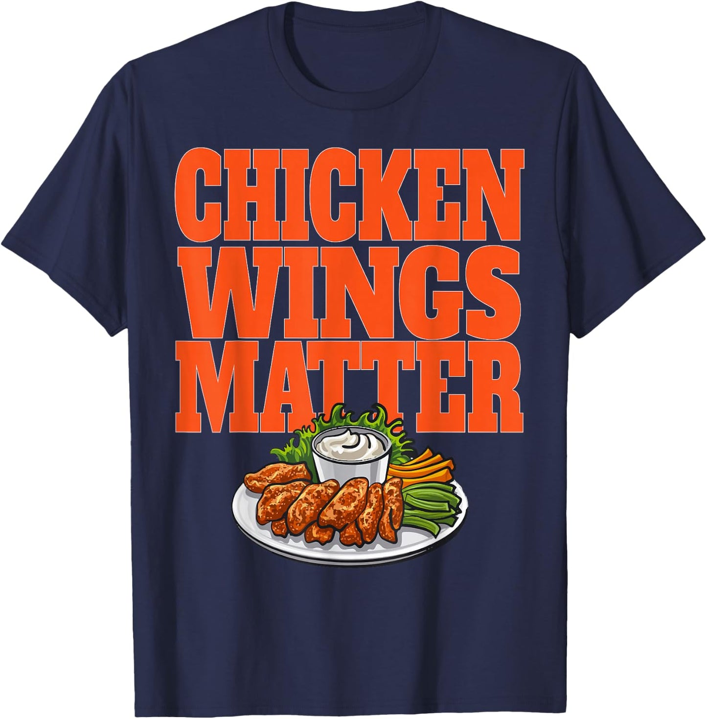 Anti Cuomo Chicken Wings Matter Buffalo Wings Football T-Shirt - T-Shirt | Navy