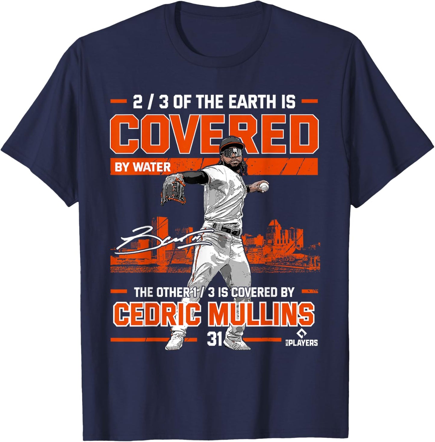 Covered Cedric Mullins Baltimore MLBPA T-Shirt - T-Shirt | Navy