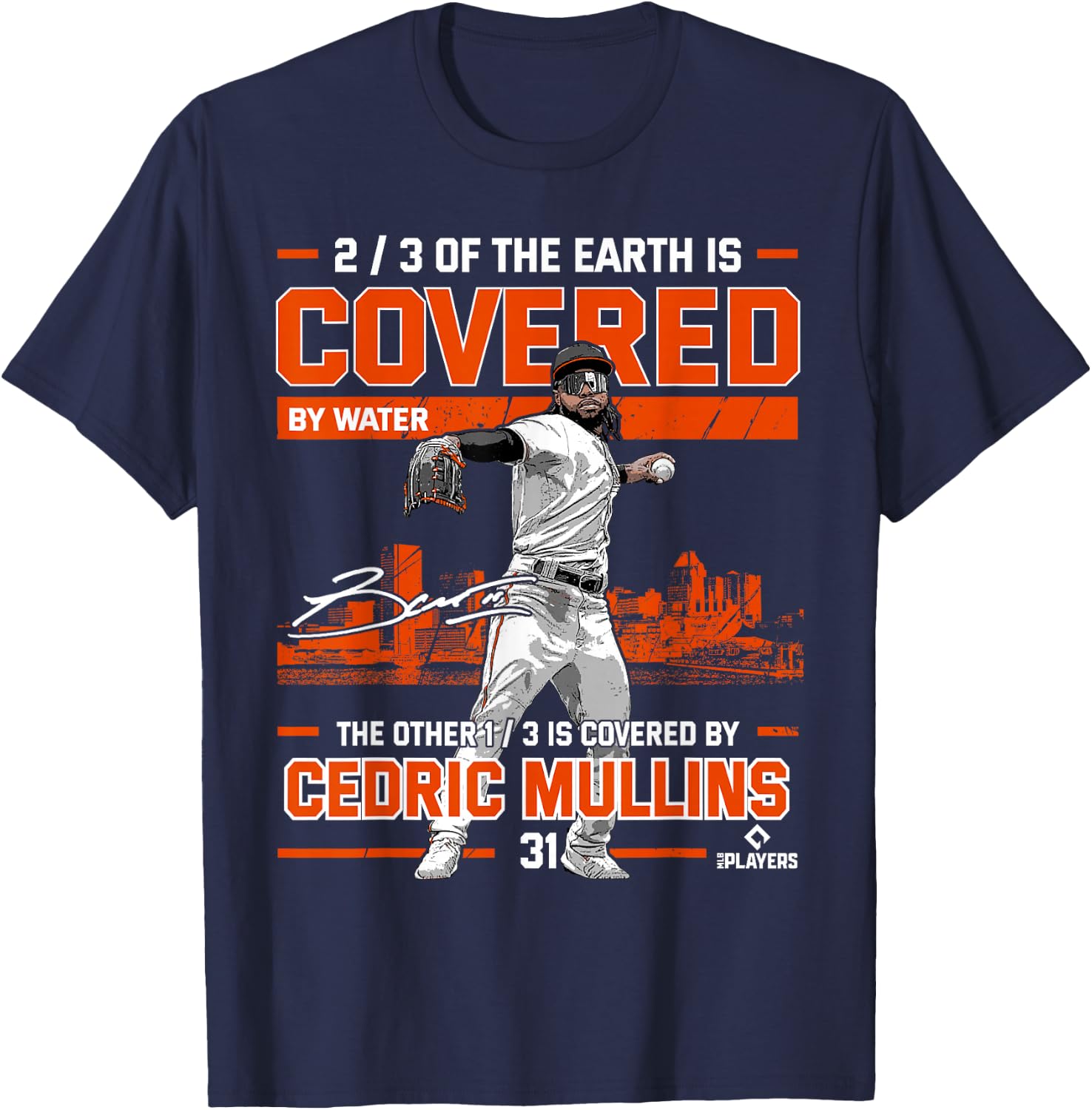 Covered Cedric Mullins Baltimore MLBPA T-Shirt - T-Shirt | Navy