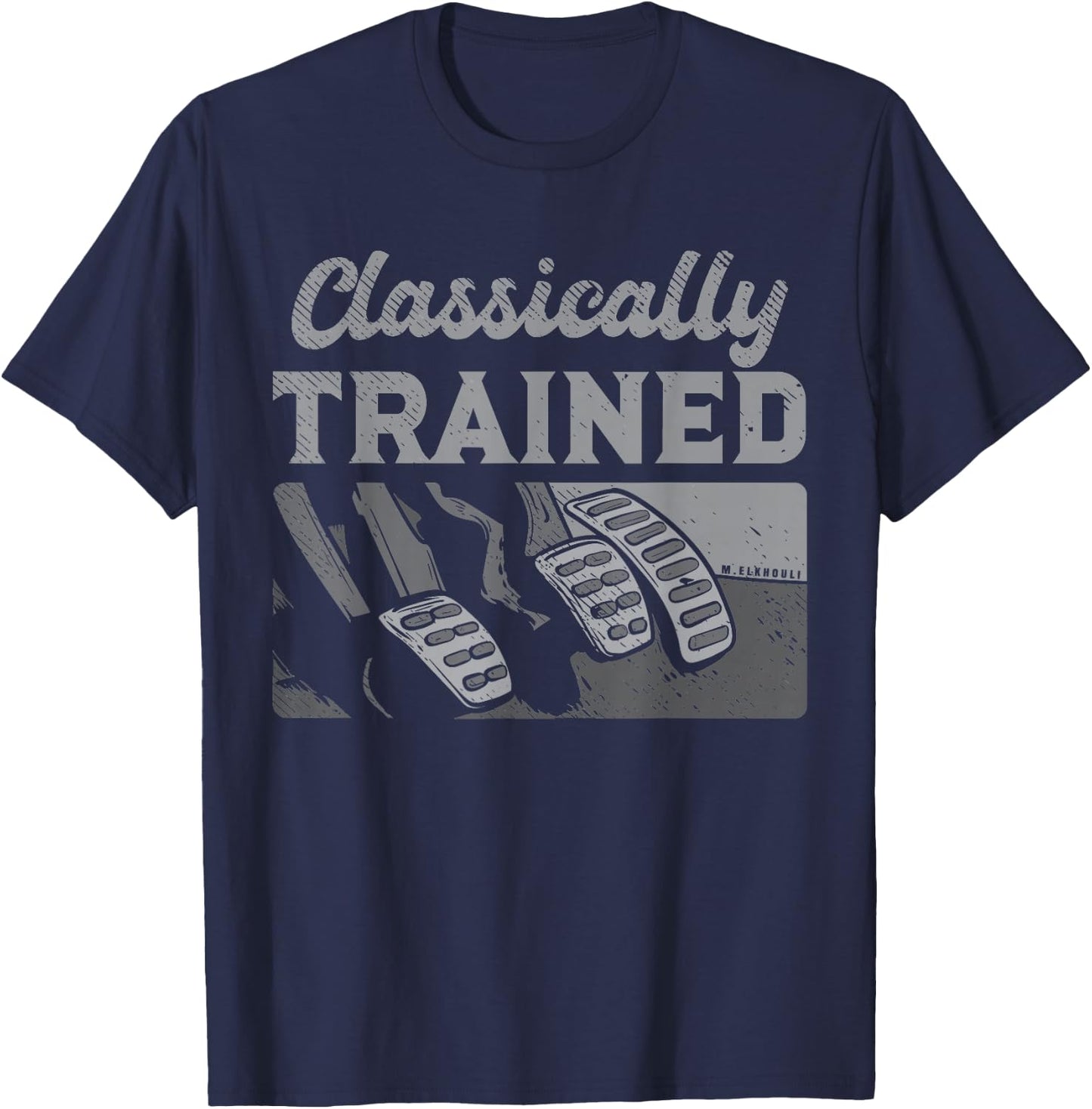 Racing Three Pedals Classically Trained Manual Transmission T-Shirt - T-Shirt | Navy