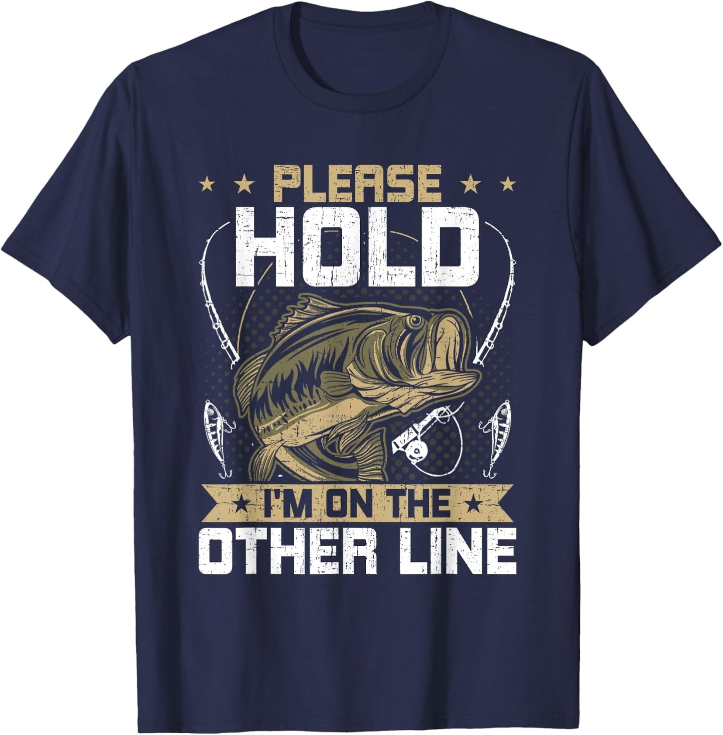 Please Hold I'm On The Other Line Fly Fishing T-Shirt - T-Shirt | Navy
