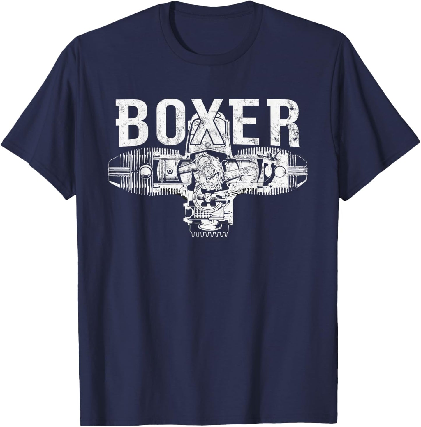 Boxer Motor R Series Two-Cylinder Motorcycle T-Shirt - T-Shirt | Navy