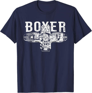 Boxer Motor R Series Two-Cylinder Motorcycle T-Shirt - T-Shirt | Navy
