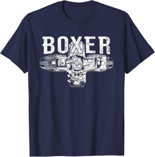 Boxer Motor R Series Two-Cylinder Motorcycle T-Shirt - T-Shirt | Navy