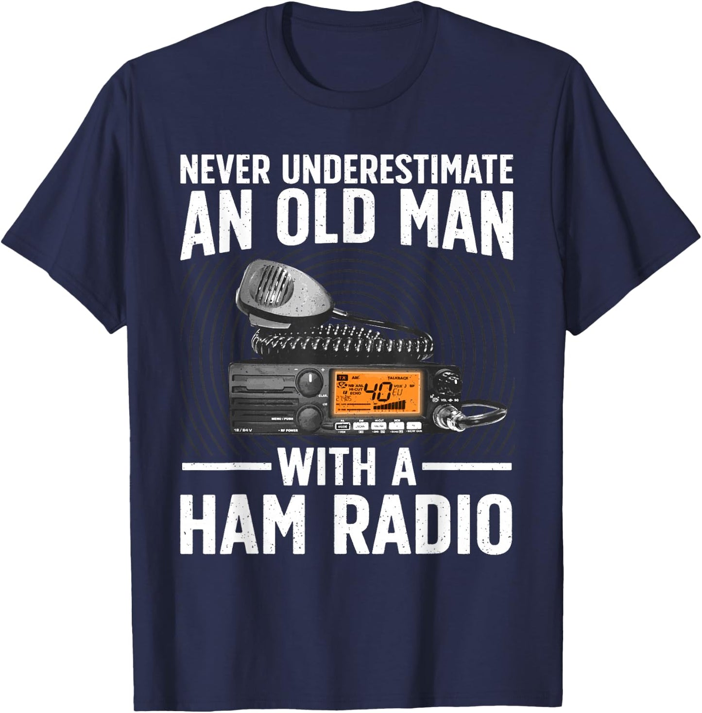 Ham Radio Art for Grandpa Men Amateur Radio Ham Operator T-Shirt - T-Shirt | Navy