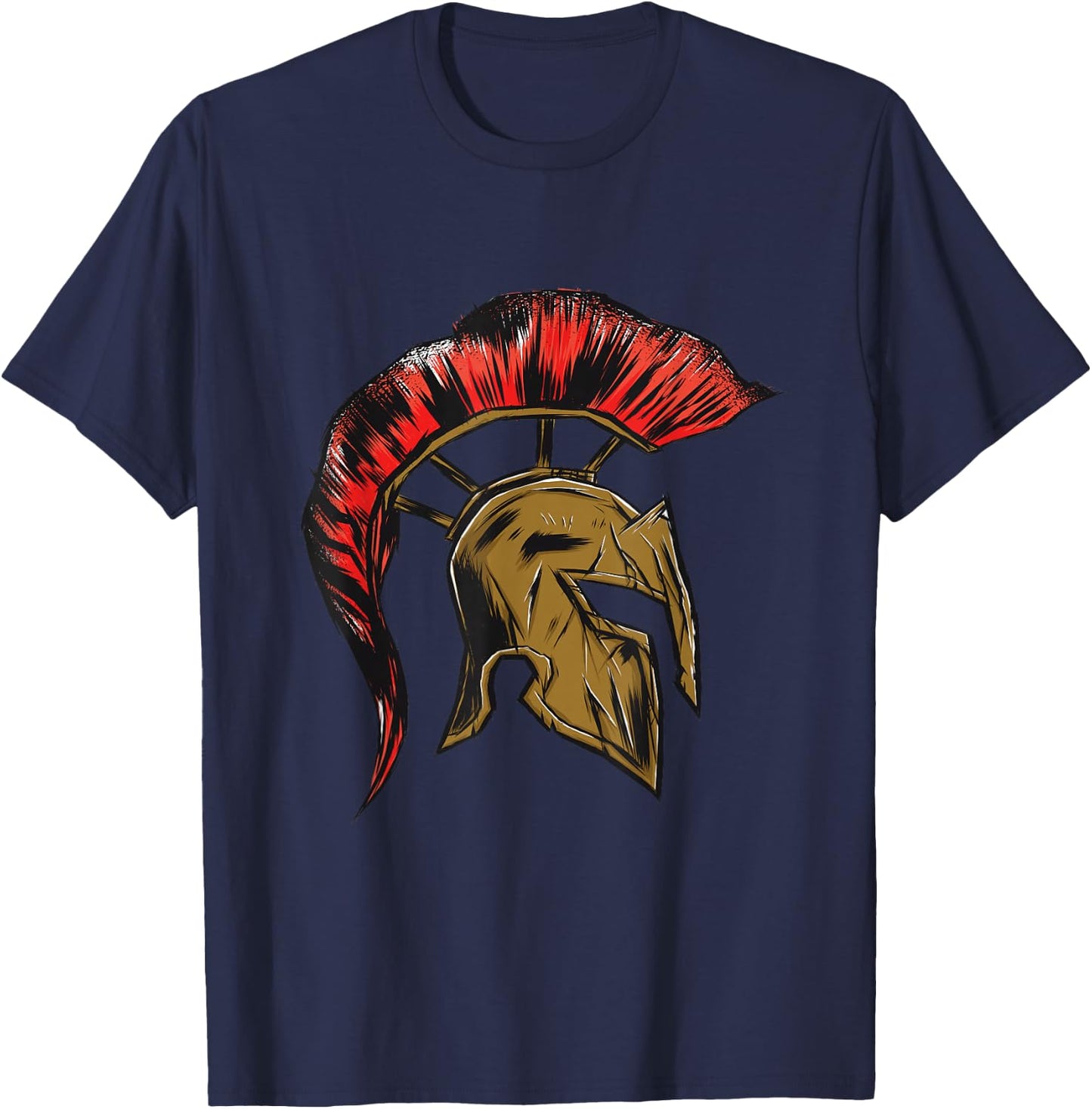 Spartan Gladiators Helmet Greece Warrior Sparta T-Shirt - T-Shirt | Navy